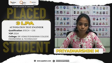 Congratulations Priyadharshini M for getting placed as a AUTOMATION TEST ENGINEER