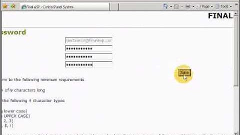 Changing your Final ASP Password