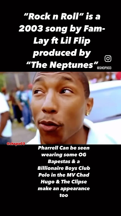 “Rock n Roll” is a 2006 song by Fam-Lay ft Lil Flip produced by“The Neptunes” #pharrellwilliams