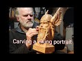 woodcarving a viking bust