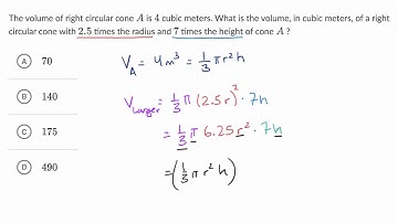 Volume word problems — Harder example | Math | SAT | Khan Academy