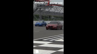 Subaru Sti vs BMW M3 short race 60roll