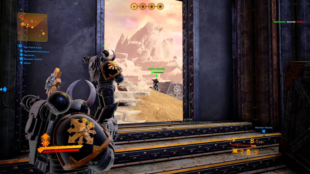 Chaos Tactical Marine defeats Shield Space Marine with a knife! Eternal Crusade