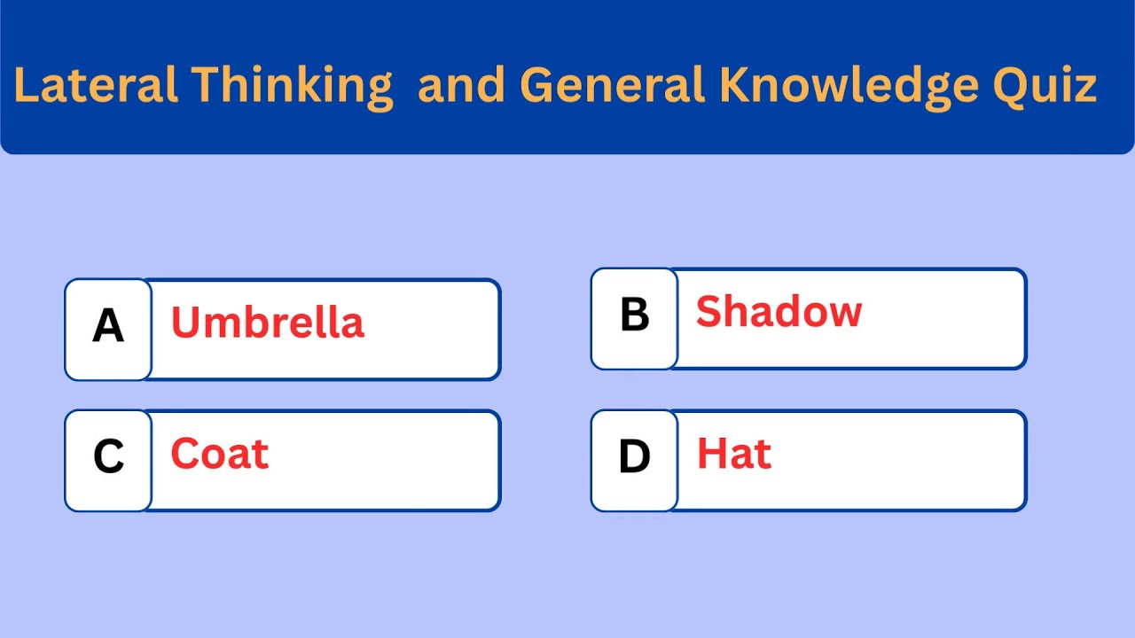 Lateral Thinking Quiz + Unique General Knowledge - YouTube