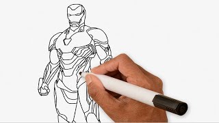 How to Draw Iron Man from Avengers Infinity war or Endgame