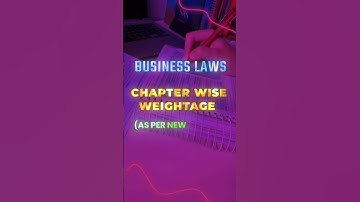 Business Laws Chapter Wise Weightage #icai #charteredaccountant #cafoundation #ytshorts #india