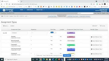 SIS Rolling Gradebook: HMS Assignment Type Set Up