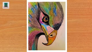 Eagle Drawing || Easy oil pastel drawing for beginners - step by step screenshot 5