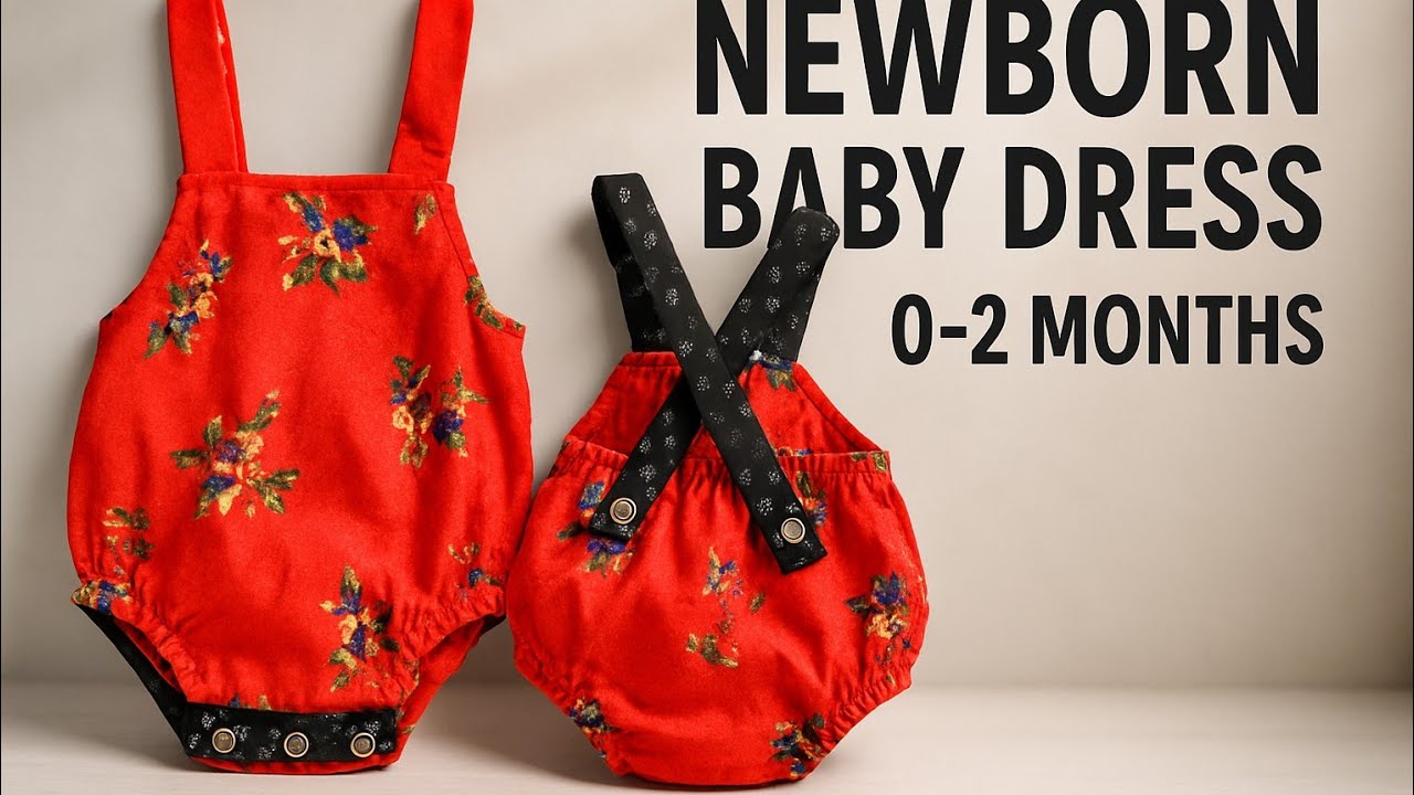 Easy Baby Romper Cutting & Stitching Tutorial | Newborn Baby Dress