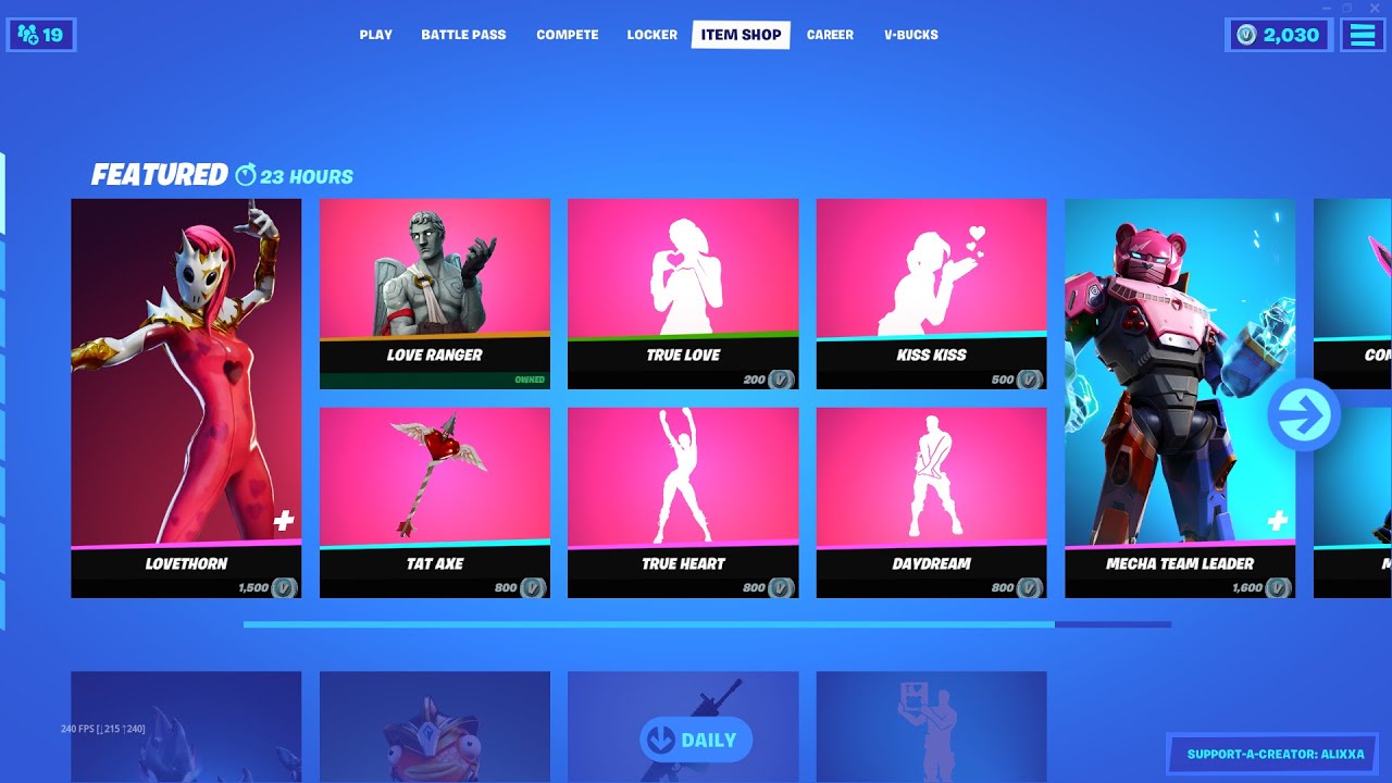 *RARE* LOVETHORN SKIN!!! FORTNITE LIVE ITEM SHOP FEBRUARY 7, 2021!!!
