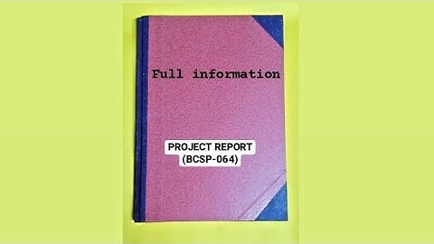 PROJECT REPORT (BCSP - 064 ) #ignou #bca