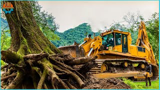 100 Incredible Dangerous Bulldozers Clearing Wooded Land And Removal Tree screenshot 4
