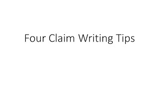 Four Simple Tips for Writing Better Patent Claims