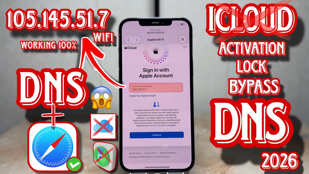 iPhone Unlock iCloud Activation Lock Bypass DNS - New DNS Bypass iCloud 2026