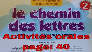 Activités orales page:(40) Le chemin des lettres 2AEP