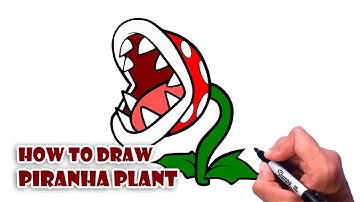 How to Draw Piranha Plant | Super Mario Bros drawing easy