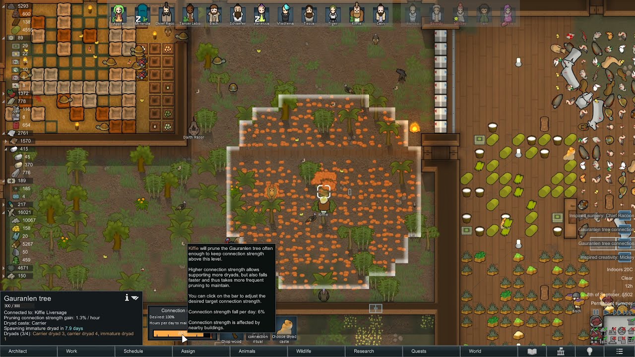 Rimworld | Gauranlen Tree | 50% vs 100% Connection Strength - Tutorial 2021