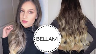 Here is my bellami hair extensions review on their ombre line #4
platinum, 22" long and 220 grams. in this video i show you how clip
them curl...