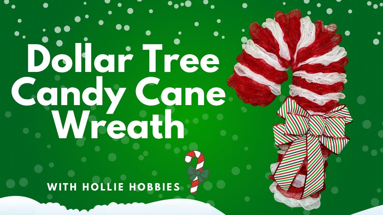 Dollar Tree Candy Cane Wreath/ How To Make a Candy Cane Wreath/ How To Make a Christmas Wreath/ DIY