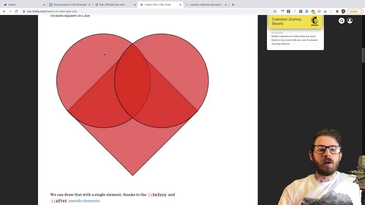 Valentine's Day Special - Dropping Hearts in HTML, CSS, and JavaScript -  YouTube