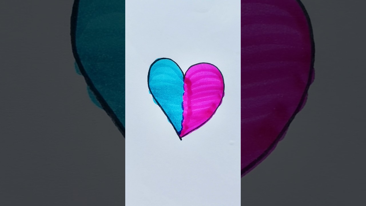 Creative art ideas 💙🩷 #shorts #youtubeshorts #drawing #viral #funny #heart #cartoon