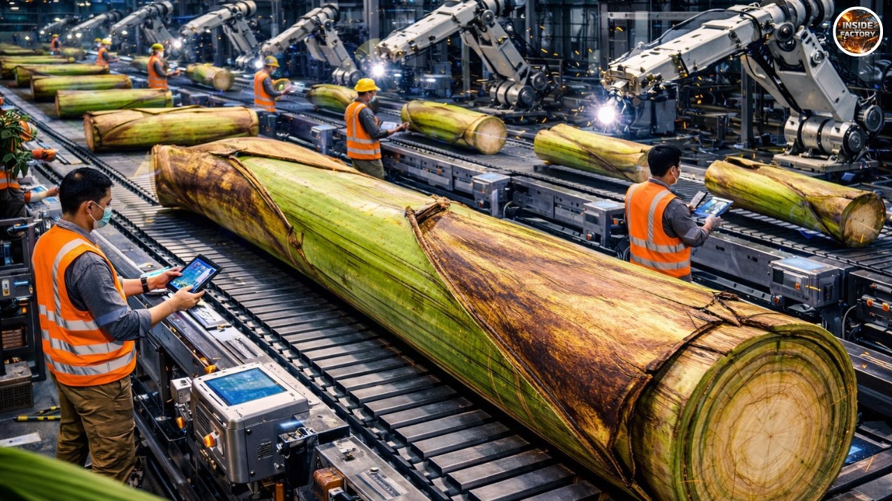 INSIDE THE MASSIVE FACTORY – THE INCREDIBLE PROCESS OF TURNING BANANA TREES INTO INDUSTRIAL PRODUCTS