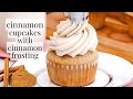 Cinnamon cupcakes with cinnamon frosting