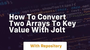 how to convert two arrays to key value with jolt