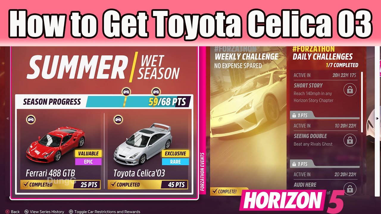 Forza Horizon 5 - Summer season Festival Playlist How to Complete - Series 3 Toyota Celica 03