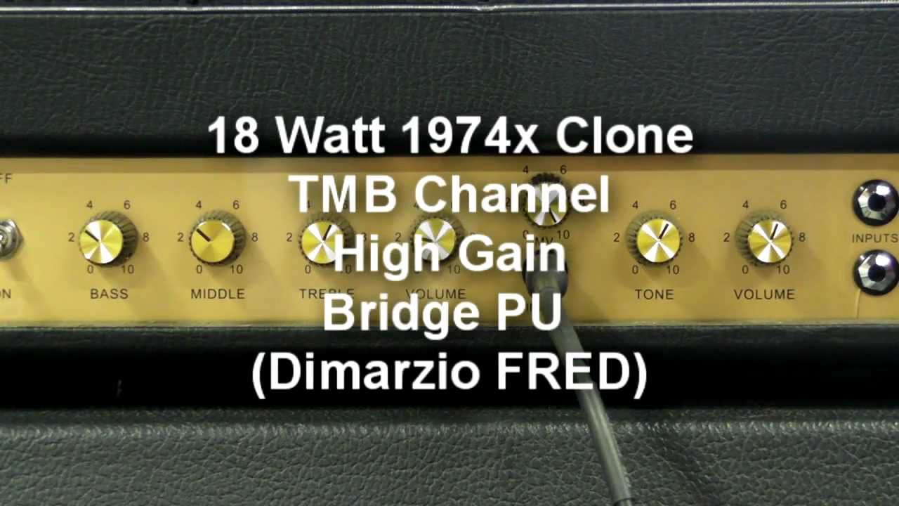 18 Watt Marshall 1974x Ceriatone Clone - TMB Channel - High Gain Demo