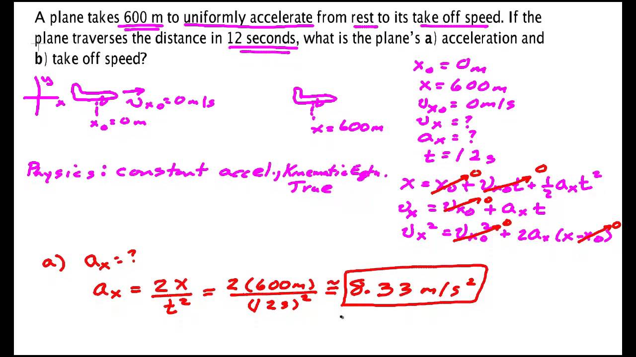 Uniform Acceleration Example C YouTube