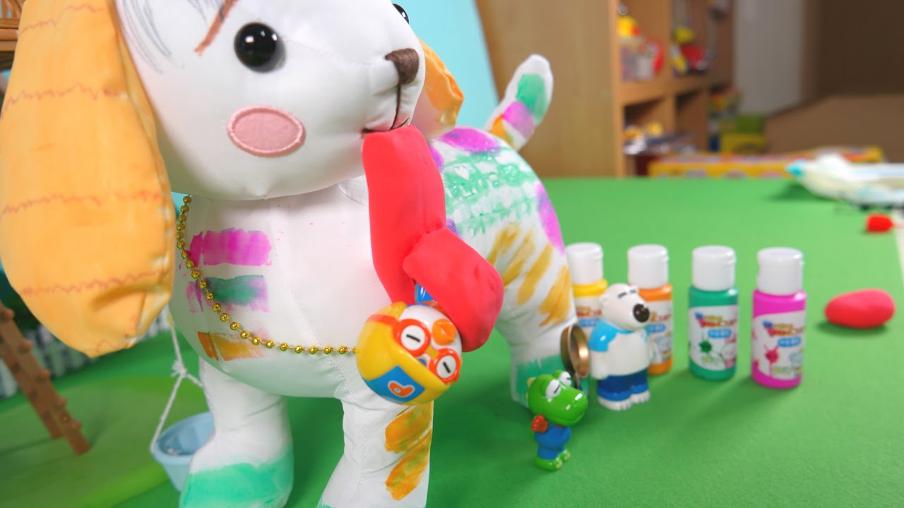 막장뽀로로가 말하고 캐릭온이 그리는 강아지 그리기! ★장난감 애니