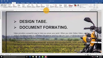 18th video MS Word,s 2016. Design Tabe ,Document Formatting Group(Themes,Colors,Fonts and O/t Rabin)