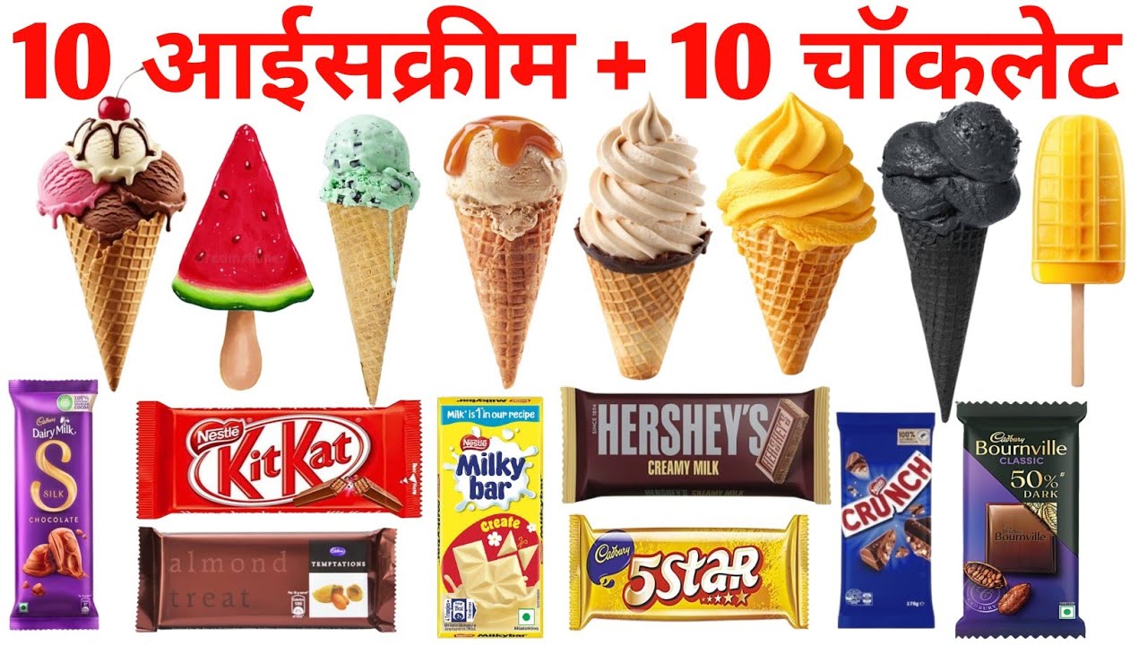 10 Ice Cream और 10 Chocolate के नाम | बच्चों के लिए मजेदार और स्वादिष्ट नाम | GK Kids Study