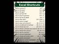 Excel Short cutes🤯😱