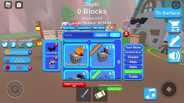 Showcasing my whole inventory!!!! (Mining Simulator)