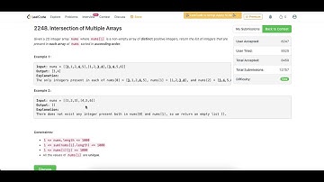 LeetCode 22448 intersection of multiple arrays