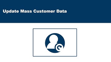 Updating Mass Customer Data in SAP: 2. Update Mass Customer Data