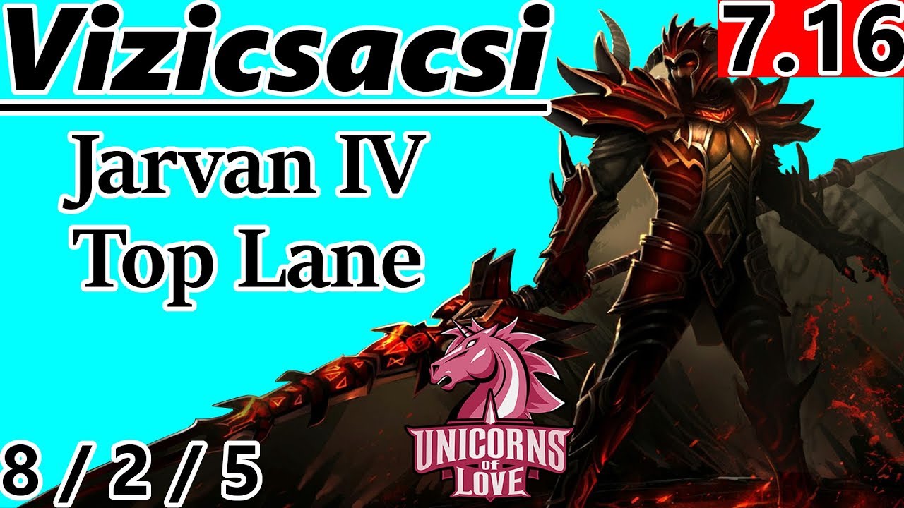 UOL Vizicsacsi as Jarvan IV Top Lane - S7 Patch 7.16 - RANK 7 EUW Challenger - Full Gameplay