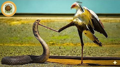 Secretary Bird vs King Cobra on the Savannah