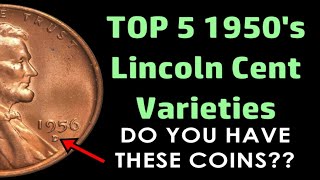 **TOP 5** 1950's Lincoln Penny Varieties  Easy To Find & Worth BIG Money!