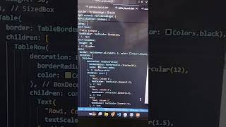 table widget flutter #shorts #shortvideo #flutter #coding