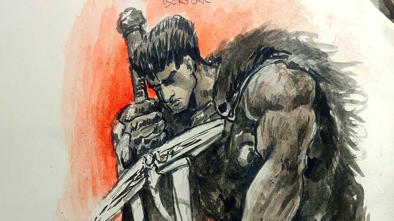 Guts Drawing Tutorial How to Draw Guts from Berserk | Emotional Manga Pose | Human Anatomy ...
