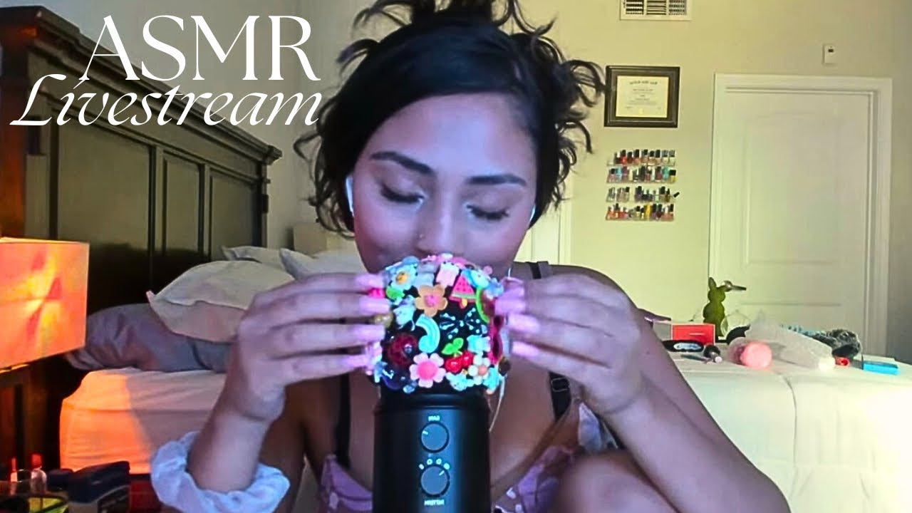 ASMR with crossword puzzles, page flipping, tingly cup tracing + tapping + hand movements w/ fluffy 