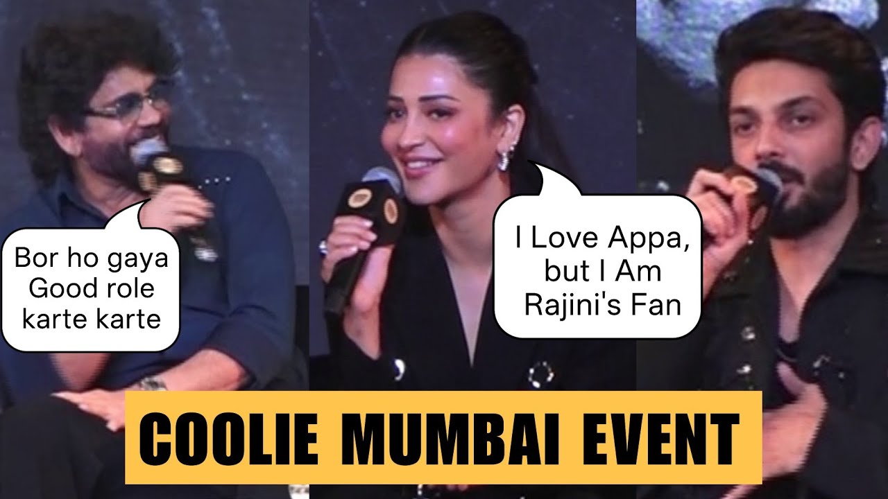 Nagarjuna, Shruti Haasan & Anirudh at Coolie (Mumbai Event) | Rajinikanth | Aamir Khan | UNCUT