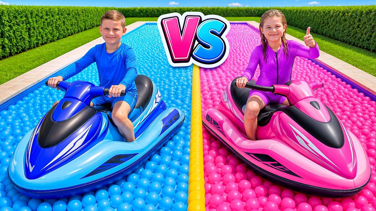 Girls vs Boys Challenges! Pink vs Blue and More