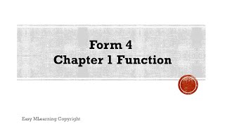SPM Additional Mathematics Form 4 Chapter 1 Function