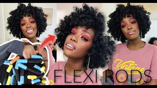 QUICK! Blue \& Yellow Flexi Rod Set on 3B\/3C Curly Bang Wig! | ft. @HerGivenhair | MARY K. BELLA