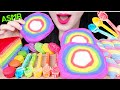 ASMR RAINBOW EDIBLE SPOON, COTTON CANDY, CREPE CAKE, MARSHMALLOWS 무지개 먹는 숟가락, 솜사탕 먹방 EATING SOUNDS