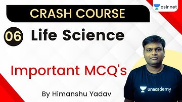 12:00 PM- CSIR NET 2020 |Crash Course |Life Science by Himanshu Yadav | Important MCQ